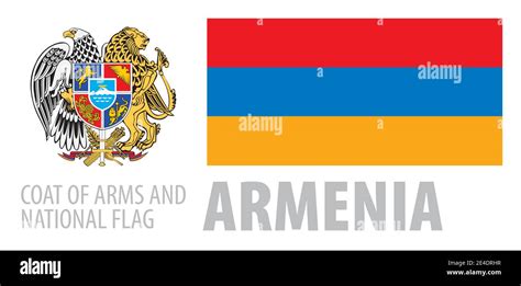 vector set of the coat of arms and national flag of armenia stock vector image and art alamy