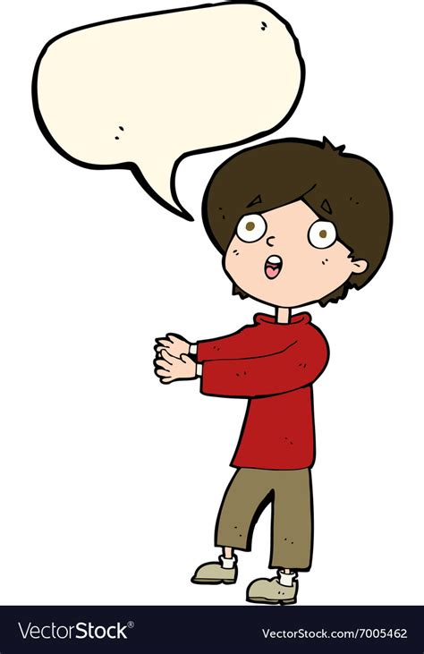 Cartoon Shocked Boy With Speech Bubble Royalty Free Vector