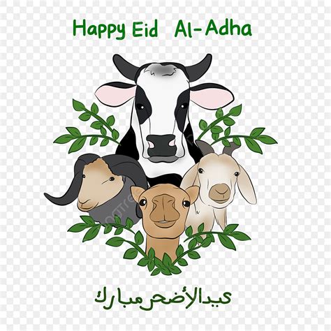 Eid Al Adha 2023 White Transparent Cow Goat Sheep Camel Illustration