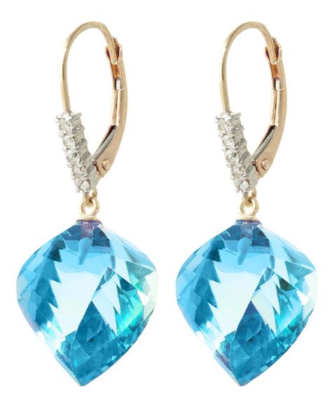 Blue Topaz Drop Earrings 28 Ctw In 9ct Gold 4673y Qp Jewellers