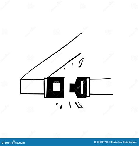 Hand Drawn Doodle Seat Belt Icon Illustration Vector Isolated Stock