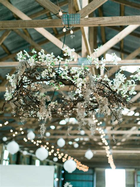 Diy Flower And Twig Chandelier