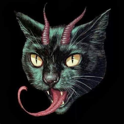 Demon Kitty Creepy Cat Dark Fantasy Art Satanic Art