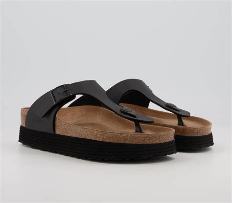 Birkenstock Papillio Gizeh Platform Sandals Black Vegan Womens Sandals