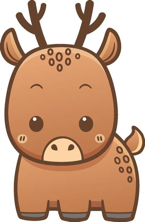 Cute Simple Kawaii Zoo Animal Cartoon Icon Deer Vinyl Decal Sticker