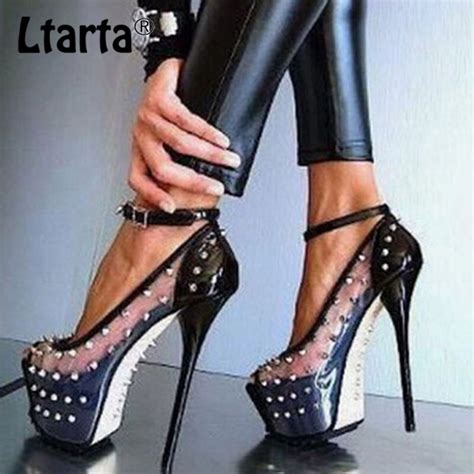 Ltarta 2020 New Womens Fashion Super High Heels Rivet Sexy Womens