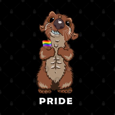 Gay Lgbtq Pride Cute Otter With Rainbow Pride Flag Gay Pride Otter