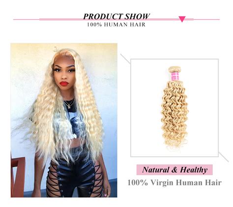 Incolorwig 100 Virgin Human Hair 613 Blonde Deep Wave Hair Bundles 1