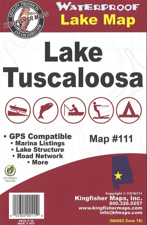 Lake Tuscaloosa Map By Kingfisher Maps Inc
