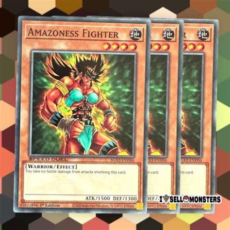 Yugioh 3x Sgx3 End06 Amazoness Fighter X3 Common Yu Gi Oh Tcg Fast Ship Nm Ebay