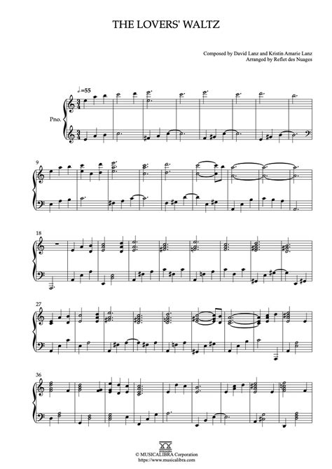Piano Solo Sheet Music The Lovers Waltz Musicalibra