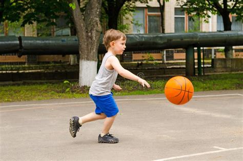 Little Boy Playing Basketball Stock Photo Image 47466390