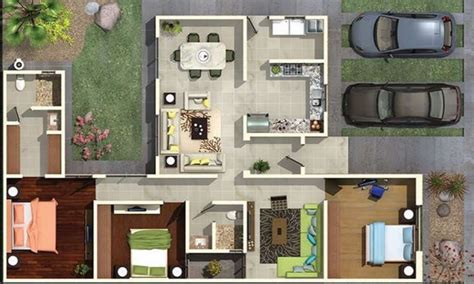 Plano De Casa De Tres Dormitorios Y 2 Baños Planos De Casas Modernas