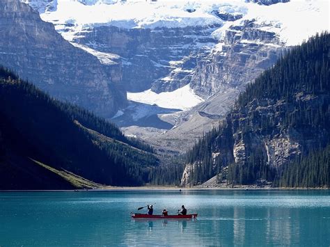 3840x2160px Free Download Hd Wallpaper Lake Louise Canoe Canada