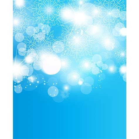 Blue Snowflake Bokeh Printed Backdrop Backdrop Express