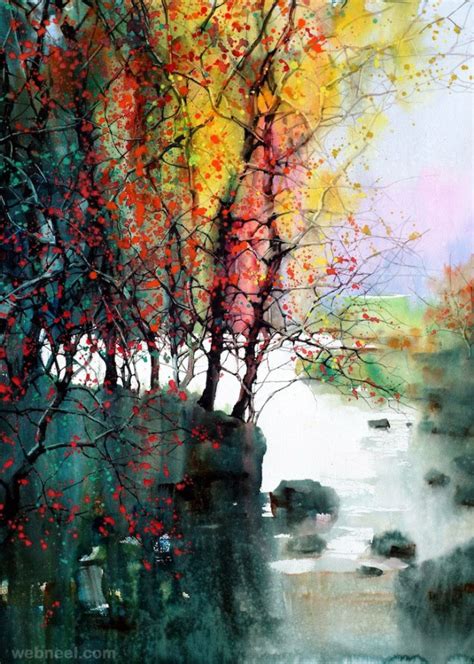 15 Beautiful Watercolor Landscape Paintings By ZL Feng