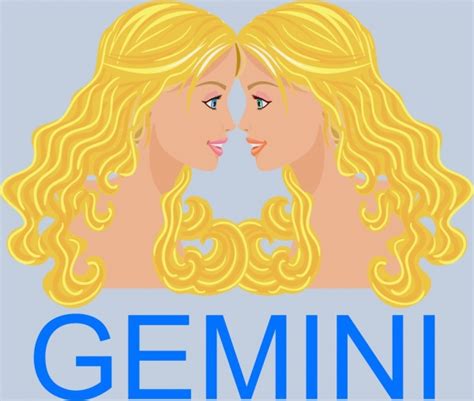 Download Gemini symbol design twin blonde girl icons Free vector in ...