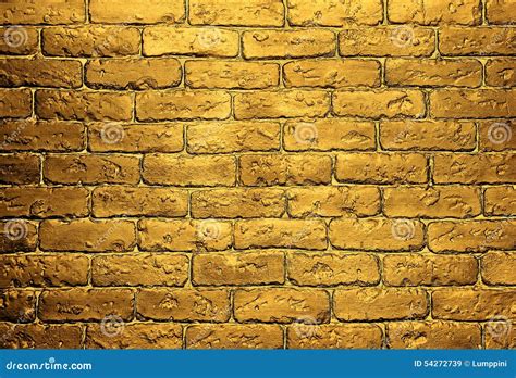 Golden Brick Wall Background Stock Photo Image 54272739