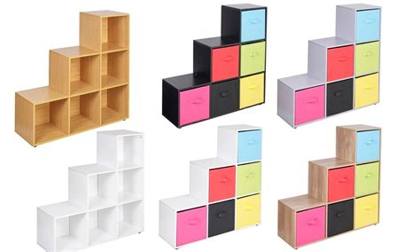Six Cube Step Storage Shelf Unit Storage Shelves Shelving Shelf