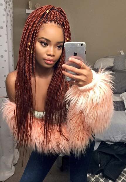 Pretty Box Braids With Color For Every Season