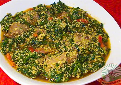 ¾ cup pumpkin seeds , or egusi , usually found in african or tropical food markets]]. Nigerian Egusi Soup - Obe Efo elegusi : How to cook Egusi Soup - Nigerian Food TV