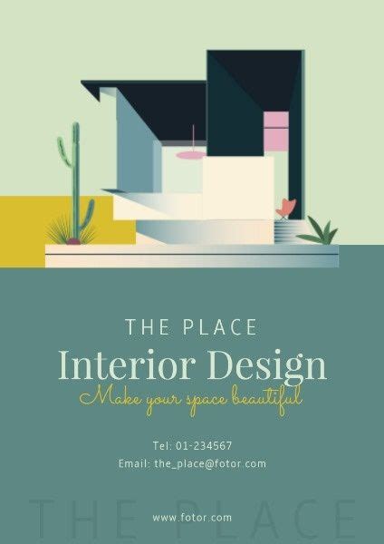 Interior Design Poster Template And Ideas For Design Fotor
