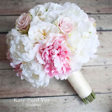 Ivory And Blush Pink Peonies Are A Classic Wedding Bouquet Choice Silk