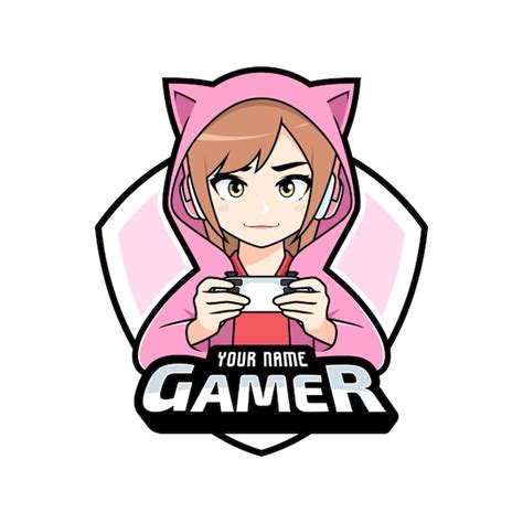 Premium Vector Anime Gamer Girl Character Esport Logo