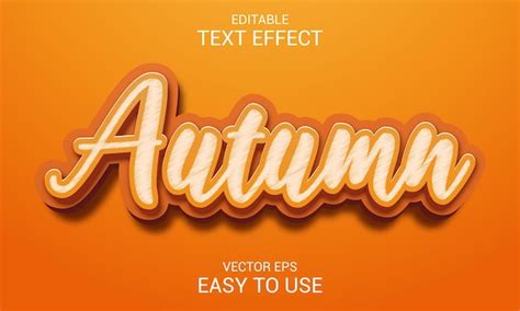 Premium Vector Autumn Editable 3d Text Effect Style Template