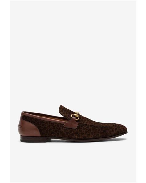 Gucci Jordaan Logo Monogram Loafers In Brown For Men Lyst