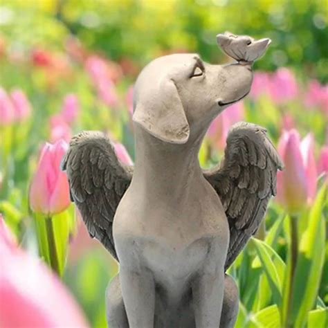 Resin Angel Dog Statue Nordic Style Animal Figurine Living Etsy