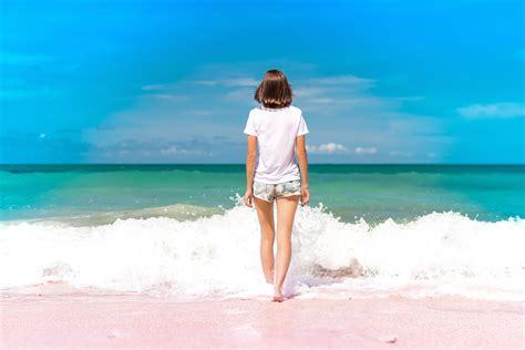 Free Photo Woman Standing On Seashore Alone Sea Woman Free