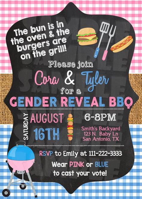 Bbq Gender Reveal Invitation Gender Reveal Party Etsy Gender Reveal Food Simple Gender Reveal