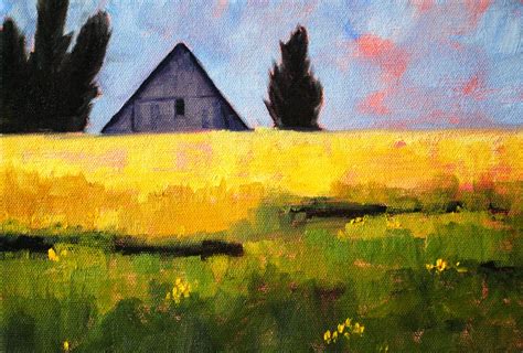 Painting Small Impressions Country Barn Landscape Oil Painting