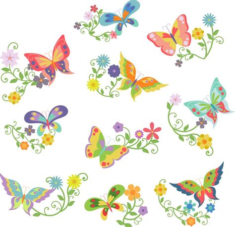Butterfly Clipart Butterfly Flower 1772 Ilustraciones Clipart Dibujos