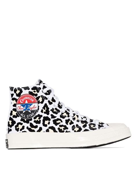 Converse Velvet Chuck 70mm Flocked Leopard Print High Top Sneakers In