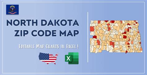 north dakota zip code map and population list in excel