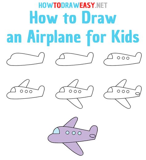 How To Draw A Simple Airplane Step By Step Retrabbit