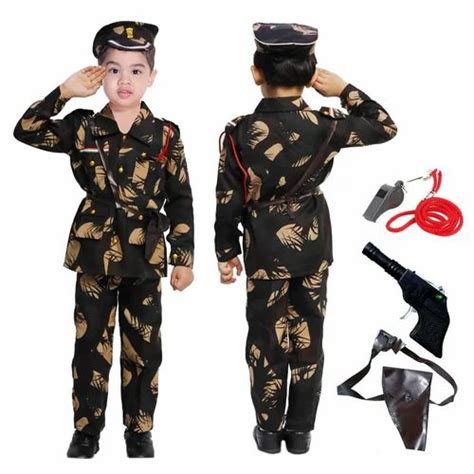 Unisex Sarvda Indian Army Uniform Dress Military Costume For Kids