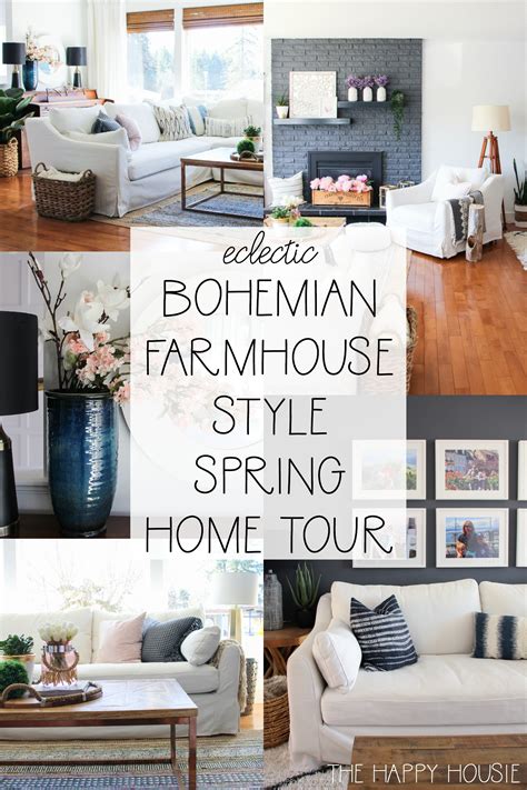 Eclectic Bohemian Farmhouse Style Spring Living Room Tour
