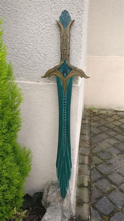 A Wooden Sword I Made And Painted Its The Skyrim Glass Sword Skyrim