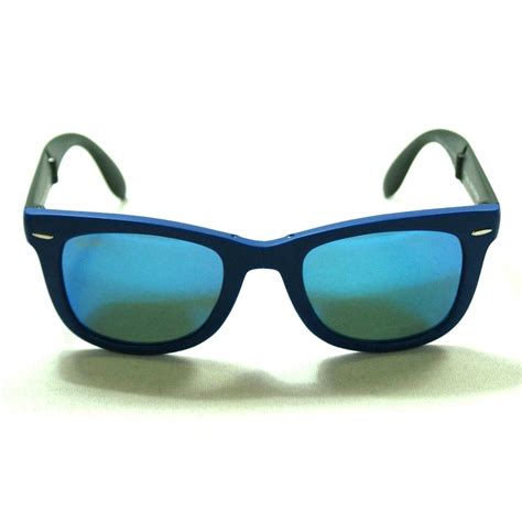 Ray Ban Folding Wayfarer Matte Blue Sunglasses Rb4105 6020 17 50 22 3n Ray Ban Rb4105 6020 17
