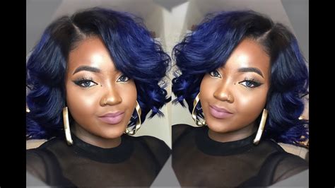 Beautiful blue black hair color is a timeless tint for women who want to add a little flair to their appearance. MY BLUE HAIR (WIG) TUTORIAL/HOW TO INSTALL, CUT, COLOUR ...
