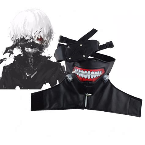 Tokyo Ghouls Kaneki Ken Cosplay Mask Adjustable Zipper Faux Leather