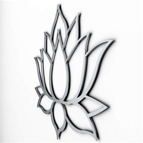 Xl Lotus Flower Metal Wall Art Contemporary Sculpture Extra Etsy