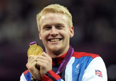 Great Britains Jonnie Peacock Celebrates With His Gold Medal After