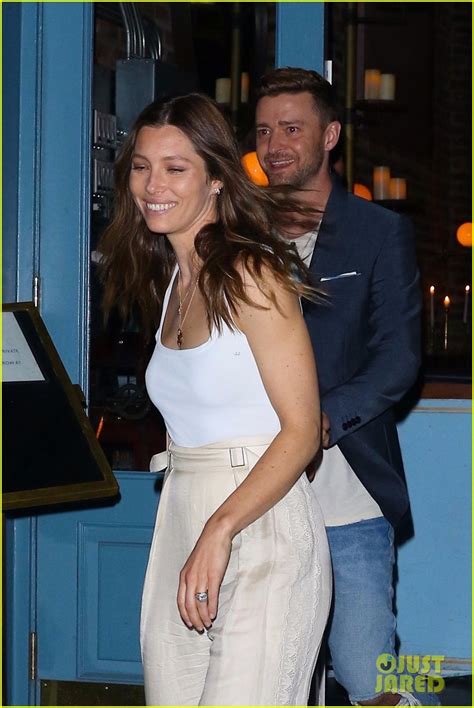 Photo Justin Timberlake Jessica Biel All Smiles Night Out Photo Just Jared