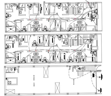 Hotel Guest Room Interior And Electrical Layout Plan Autocad Drawing 512