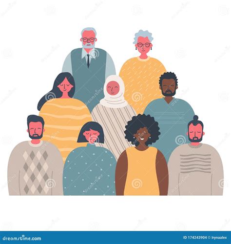 Community Of People Of Different Sexes Races And Ages International Group Of People Stock