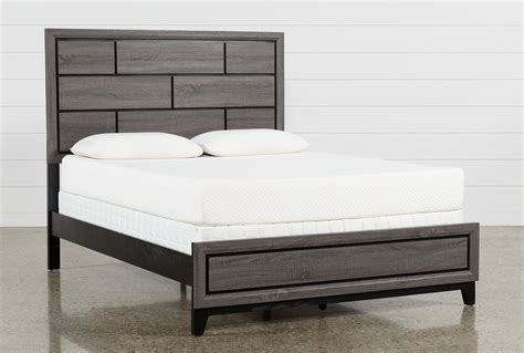 Finley Grey Queen Wood Panel Bed Living Spaces